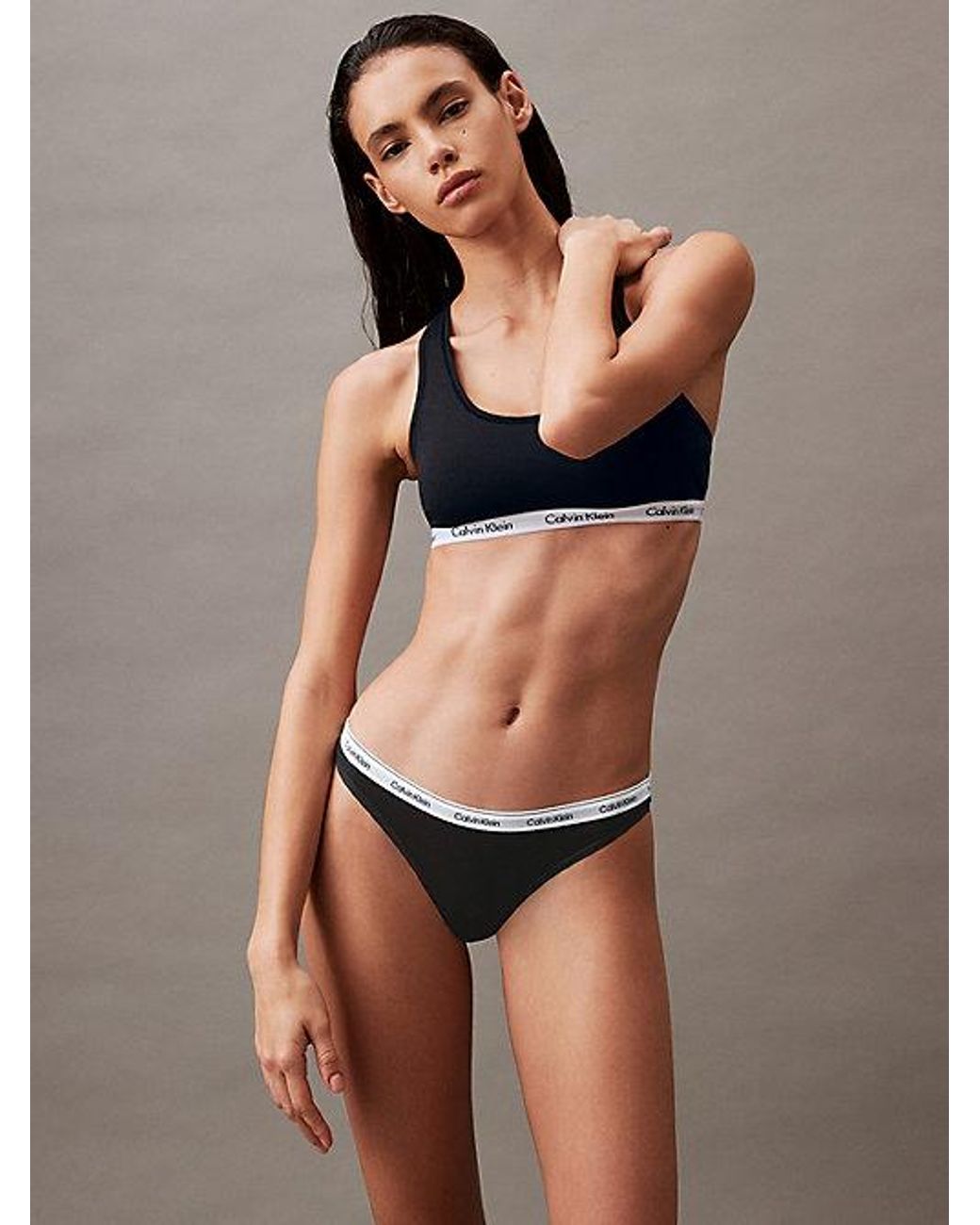 Calvin Klein Gray 3 Pack Thongs Icon Logo