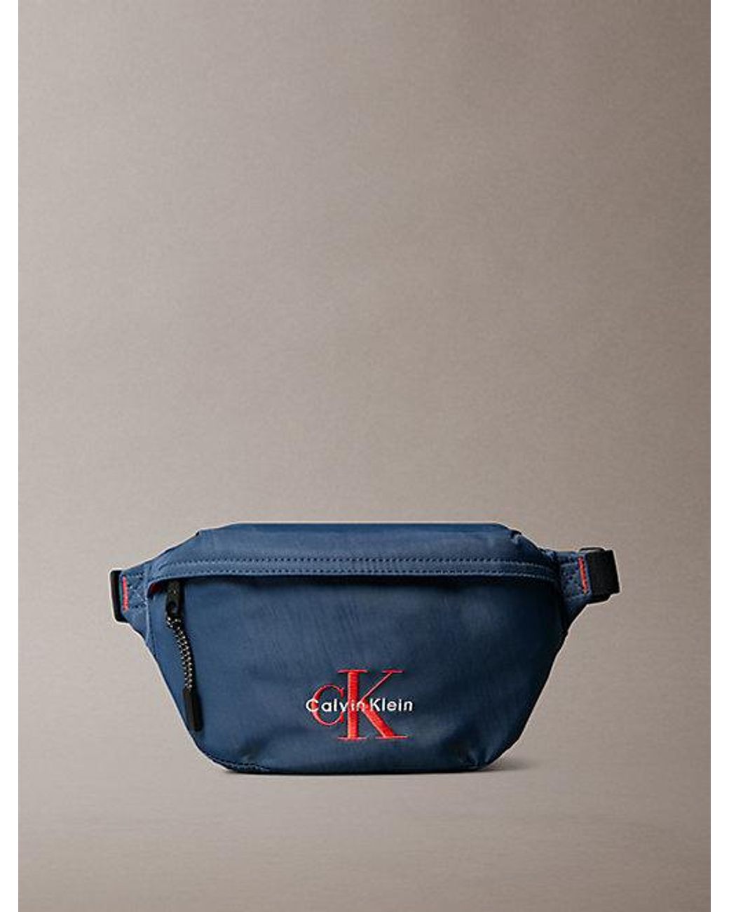 Calvin Klein Blue Nylon Signature Logo Bum Bag for men