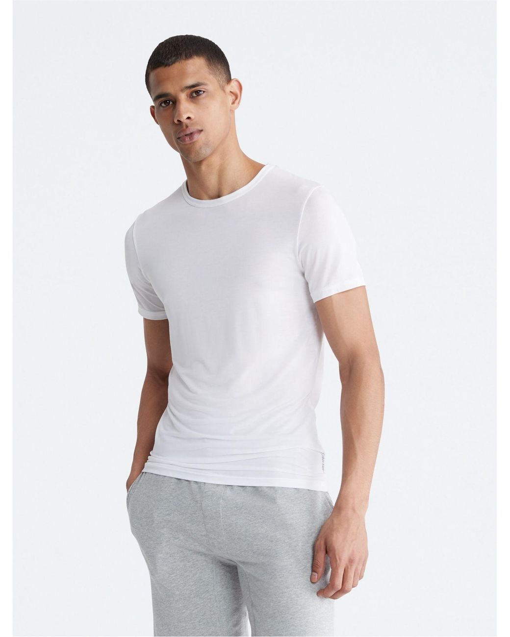 Calvin Klein Ultra-soft Modern Lounge Sleep T-shirt in White for Men | Lyst