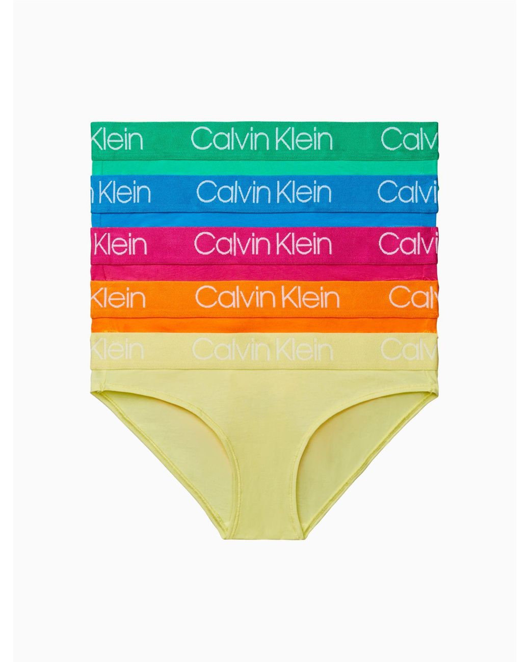 Calvin Klein Pride Logo Stretch 5-pack Bikini Bottom in Yellow | Lyst