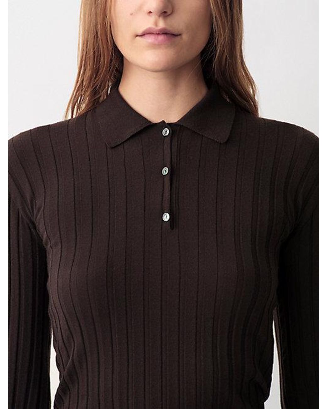Calvin Klein Amber Geribbelde Polotrui in het Brown