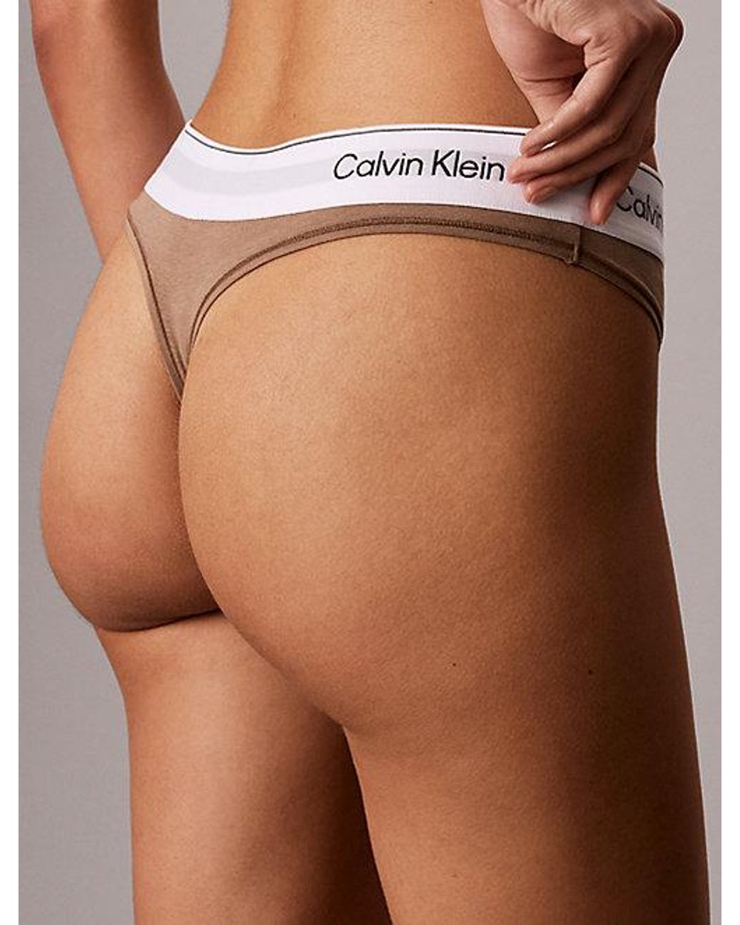 Calvin Klein Brown Thong Icon Cotton Modal