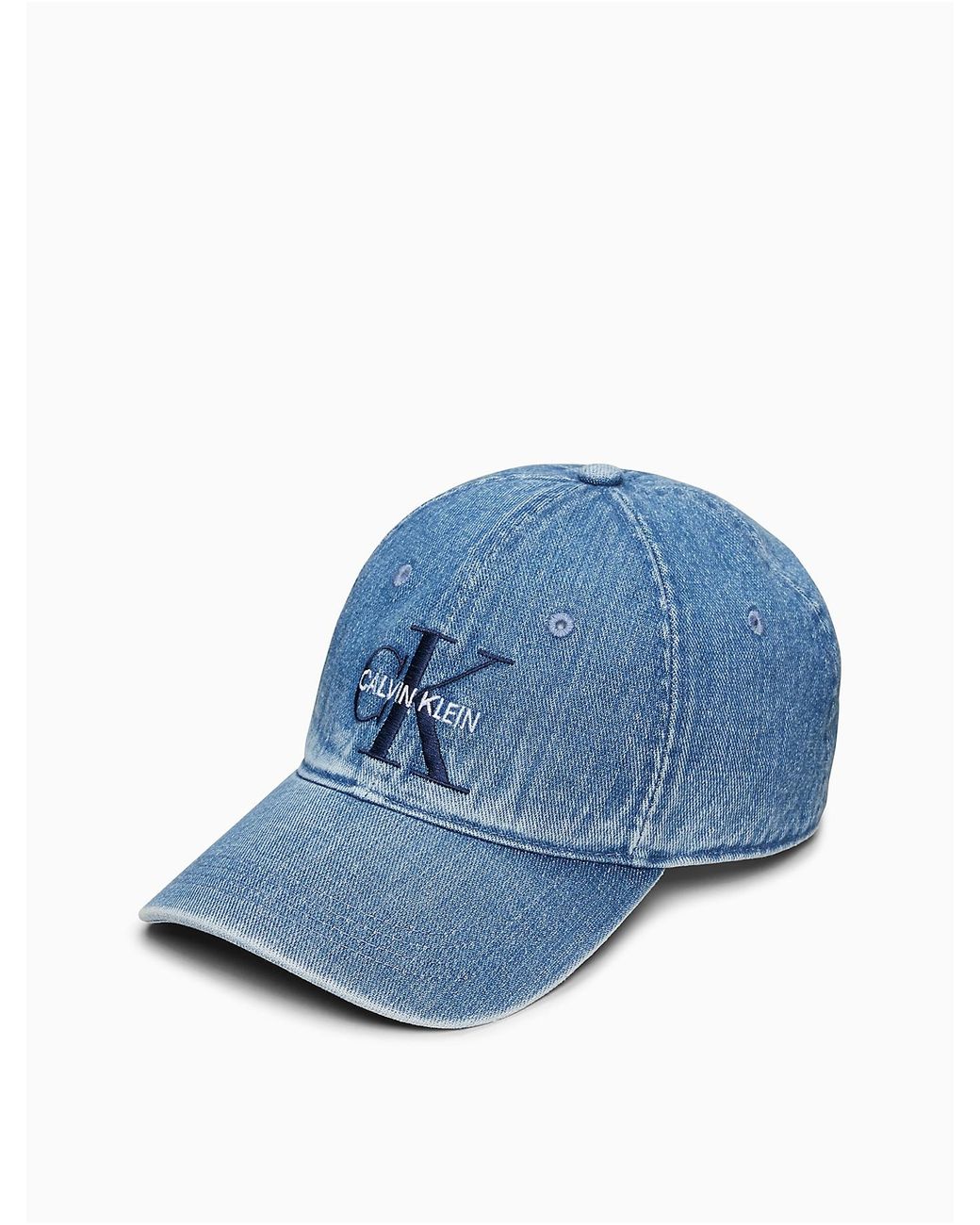 Calvin Klein Denim Monogram Logo Cap in 