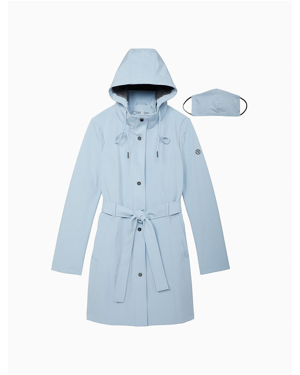 Calvin Klein Soft Shell Double Layer Belted Raincoat Face Mask