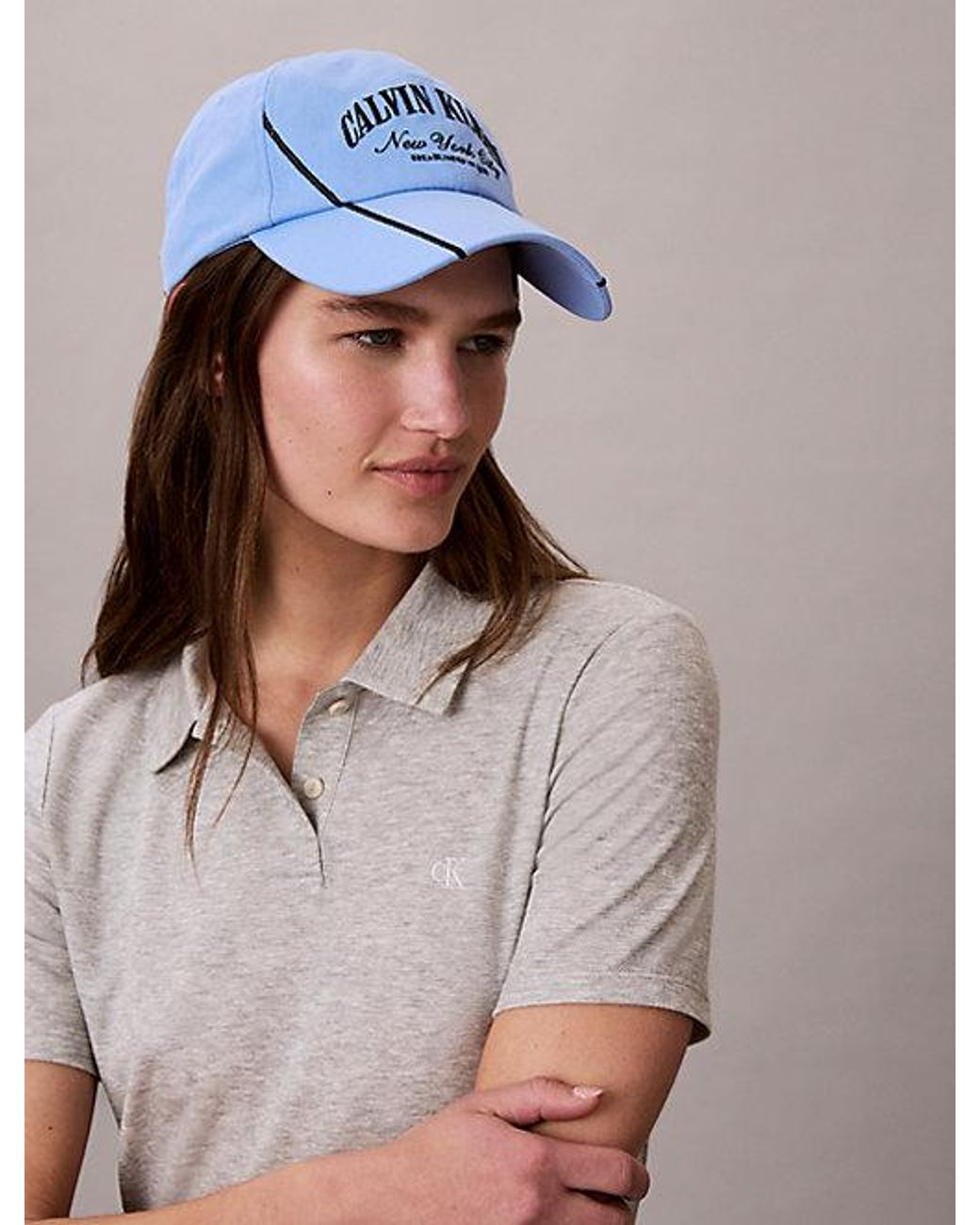 Calvin Klein Blue Uv Twill Heritage Logo Adjustable Cap