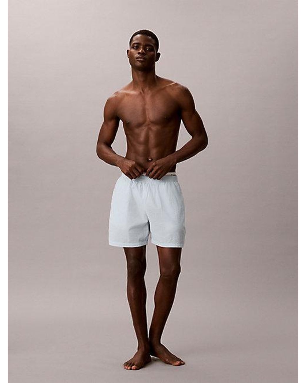 Calvin Klein Brown Pyjama Shorts Icon Seersucker for men