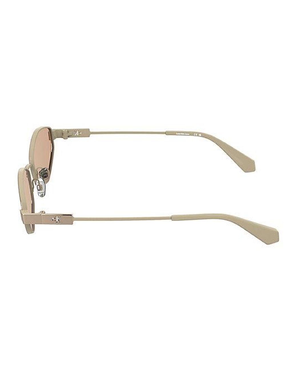 Calvin Klein White Jeans Modified Rectangle Sunglasses