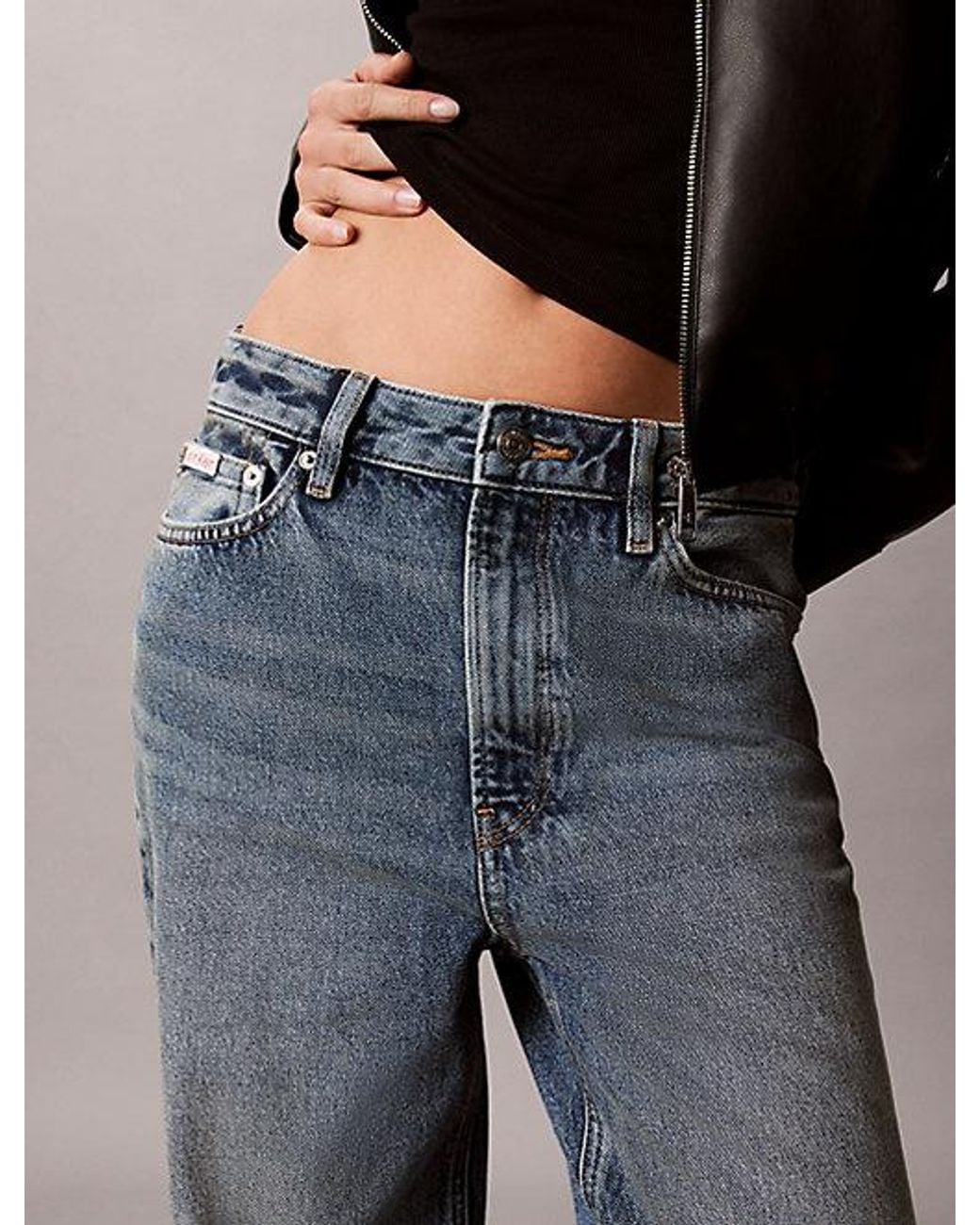 Calvin Klein Multicolor Jeans High Rise Loose Raw Hem Jeans