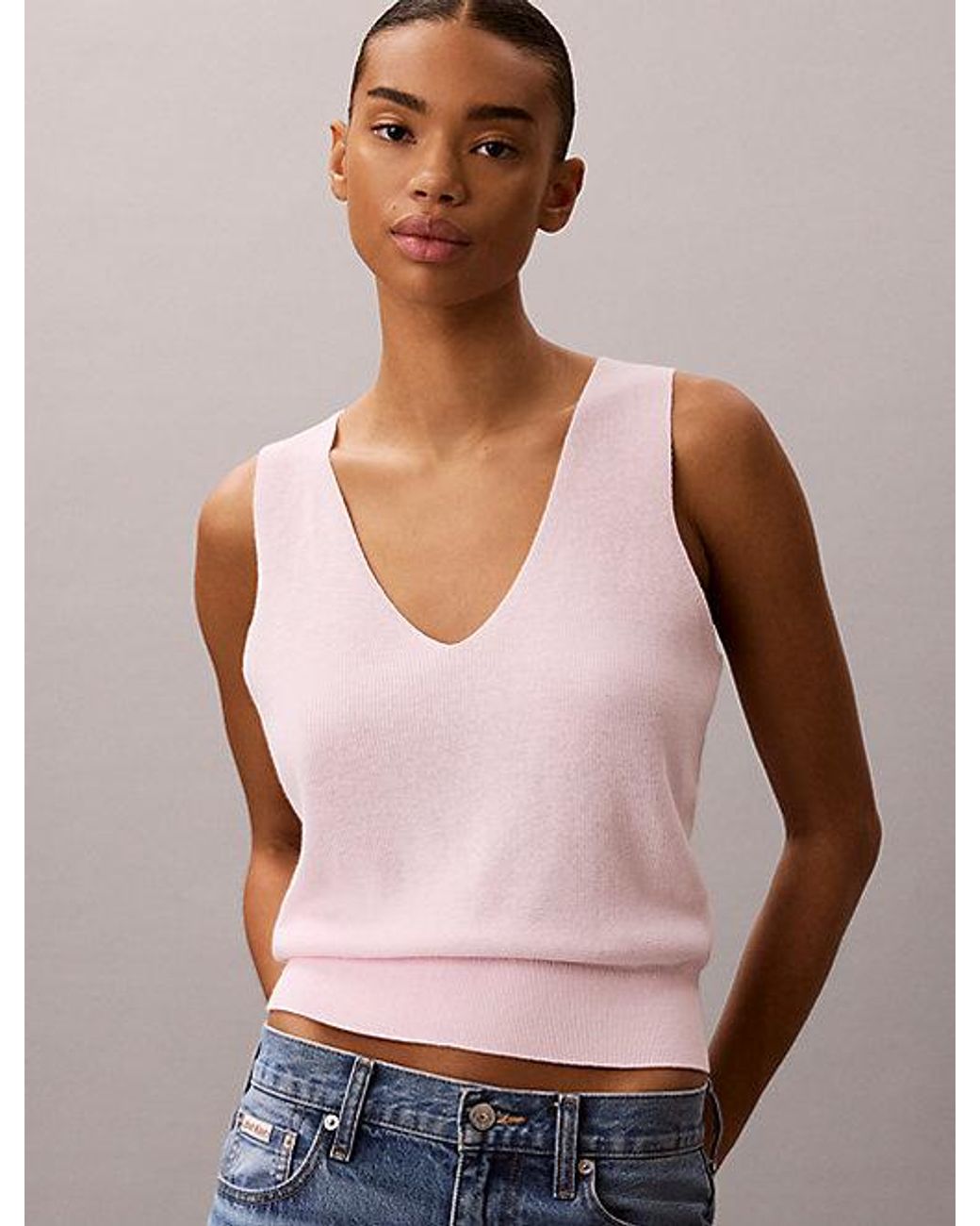 Calvin Klein Blue Jeans Cotton Knit Short Sleeve Twin Set