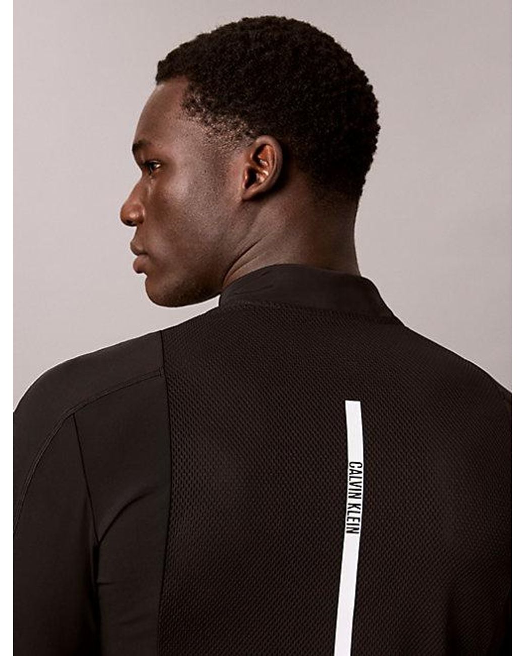 Calvin Klein Black Sport Performance 1 4 Zip Long Sleeve Gym T-Shirt for men