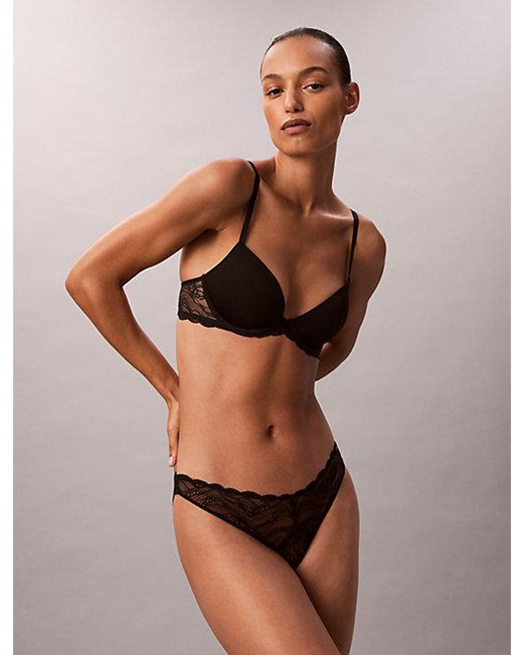 Calvin Klein Brown Lift Demi Bra Eternal Stretch Lace