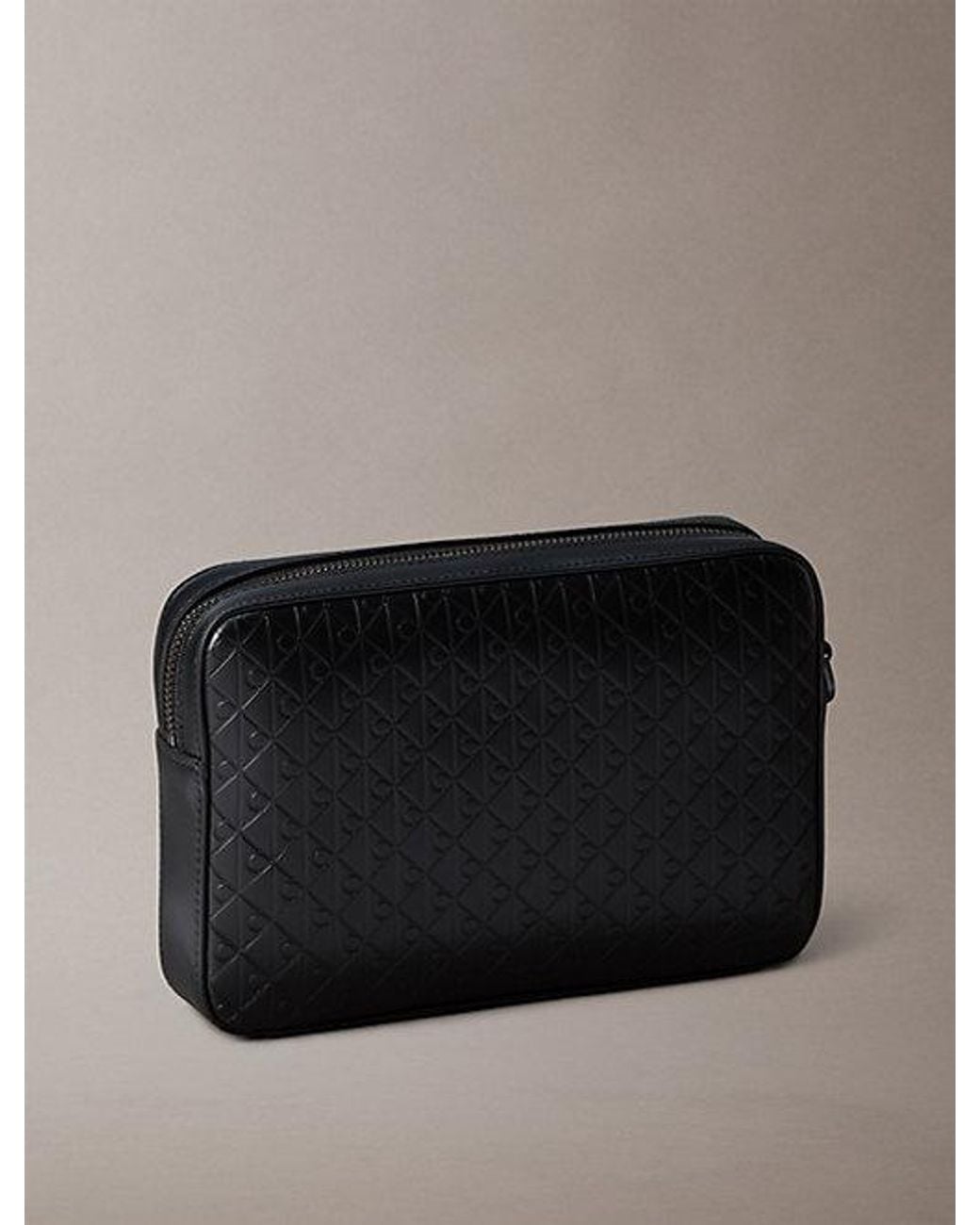 Calvin Klein Gray Allover Emblem Logo Pouch for men