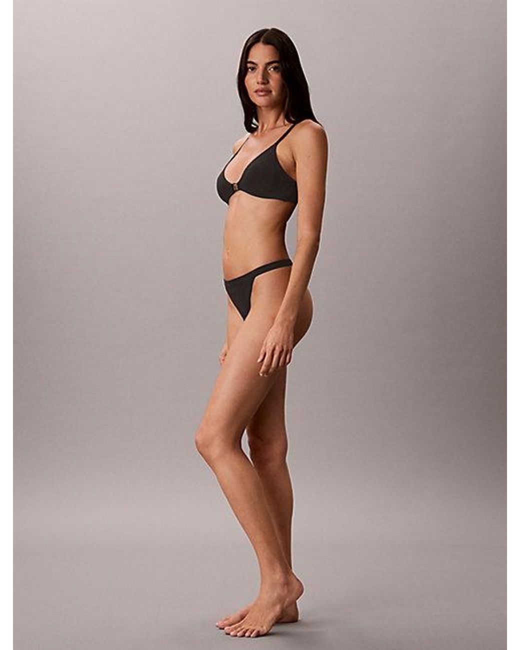 Calvin Klein Brown Unlined Triangle Bra Minimalist Emblem
