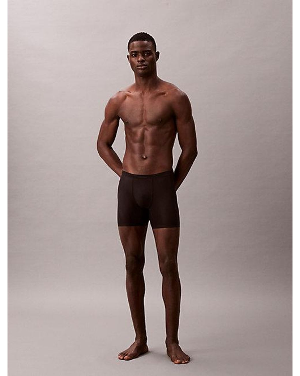 Calvin Klein Brown Boxer Briefs Invisibles Microfibre Stretch Mesh for men