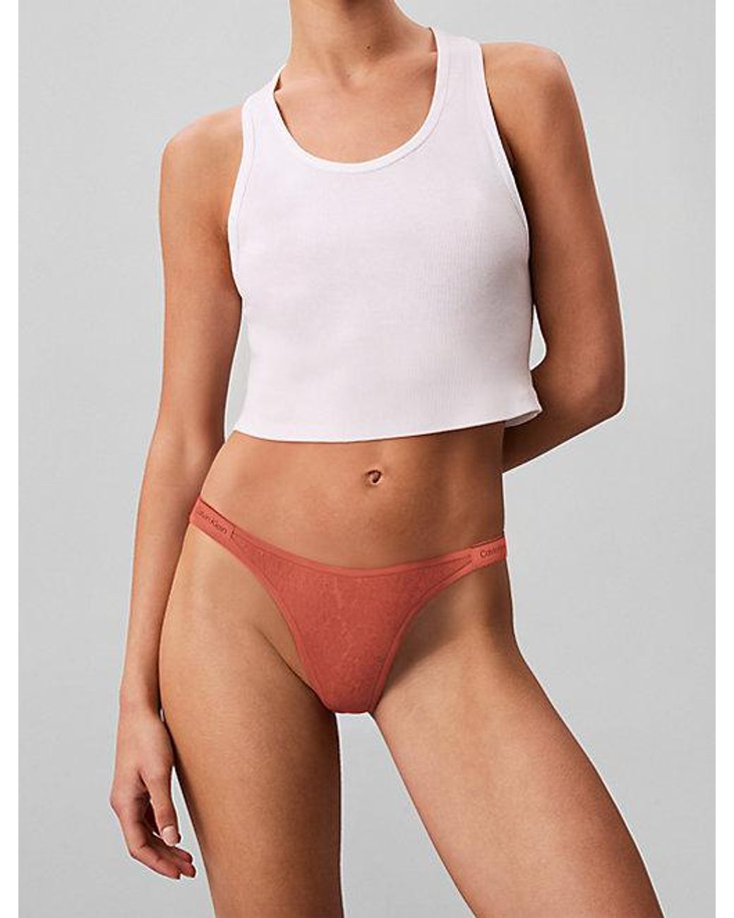 Calvin Klein White String Thong Icon Lace