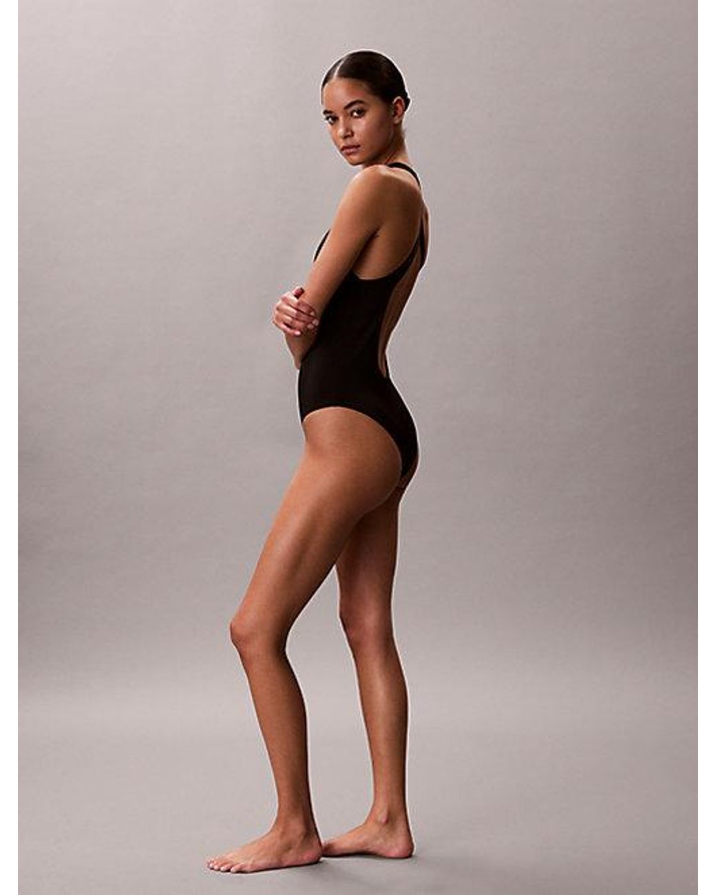 Calvin Klein Black Cross Back Swimsuit Intense Power