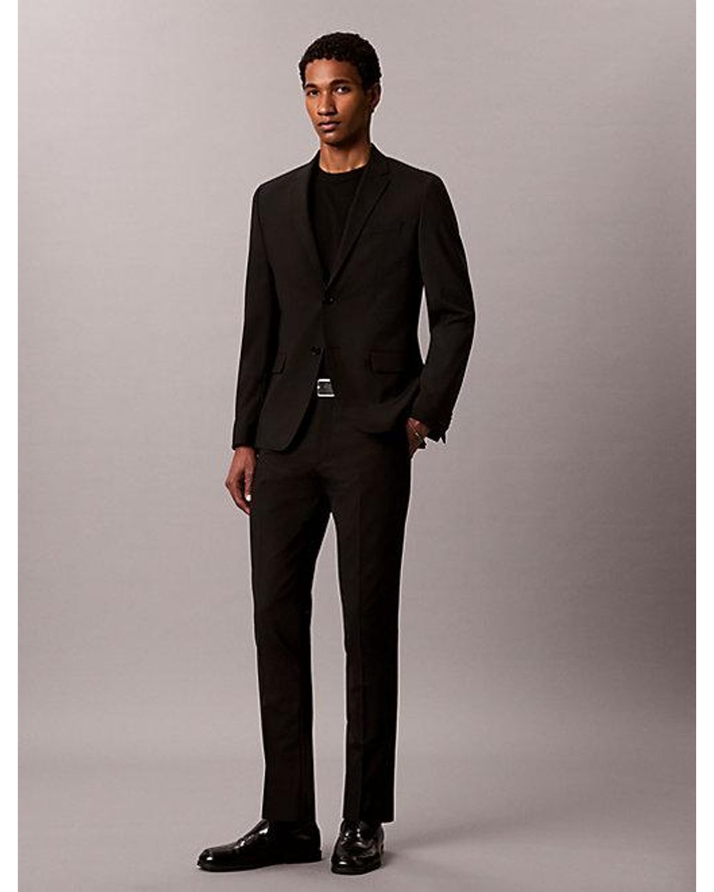 Calvin Klein Black Slim Wool Stretch Blazer for men