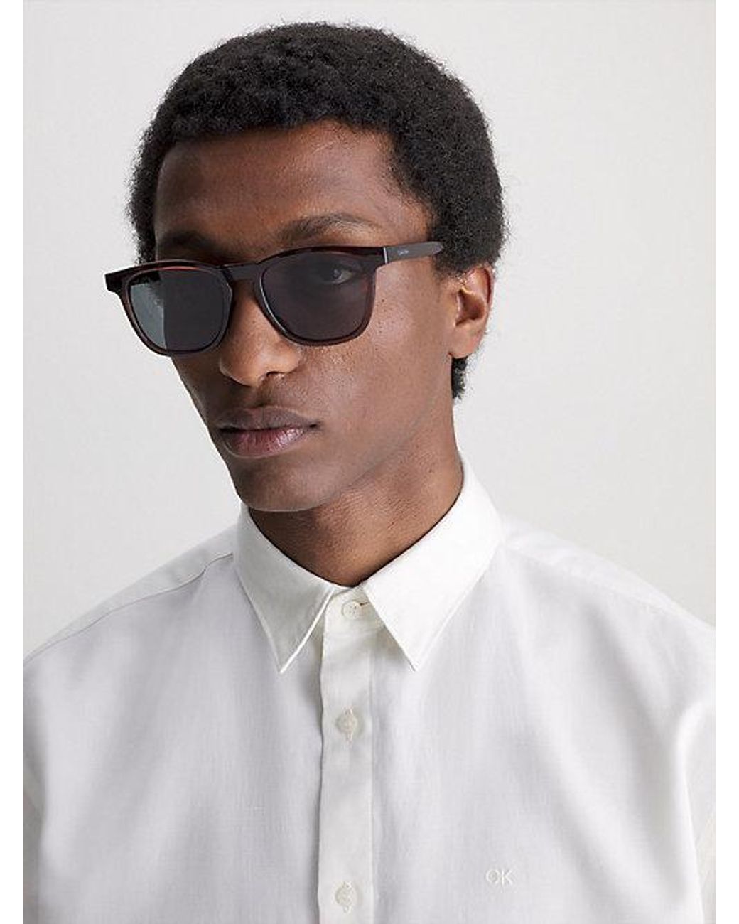 Calvin Klein Blue Rectangle Sunglasses for men