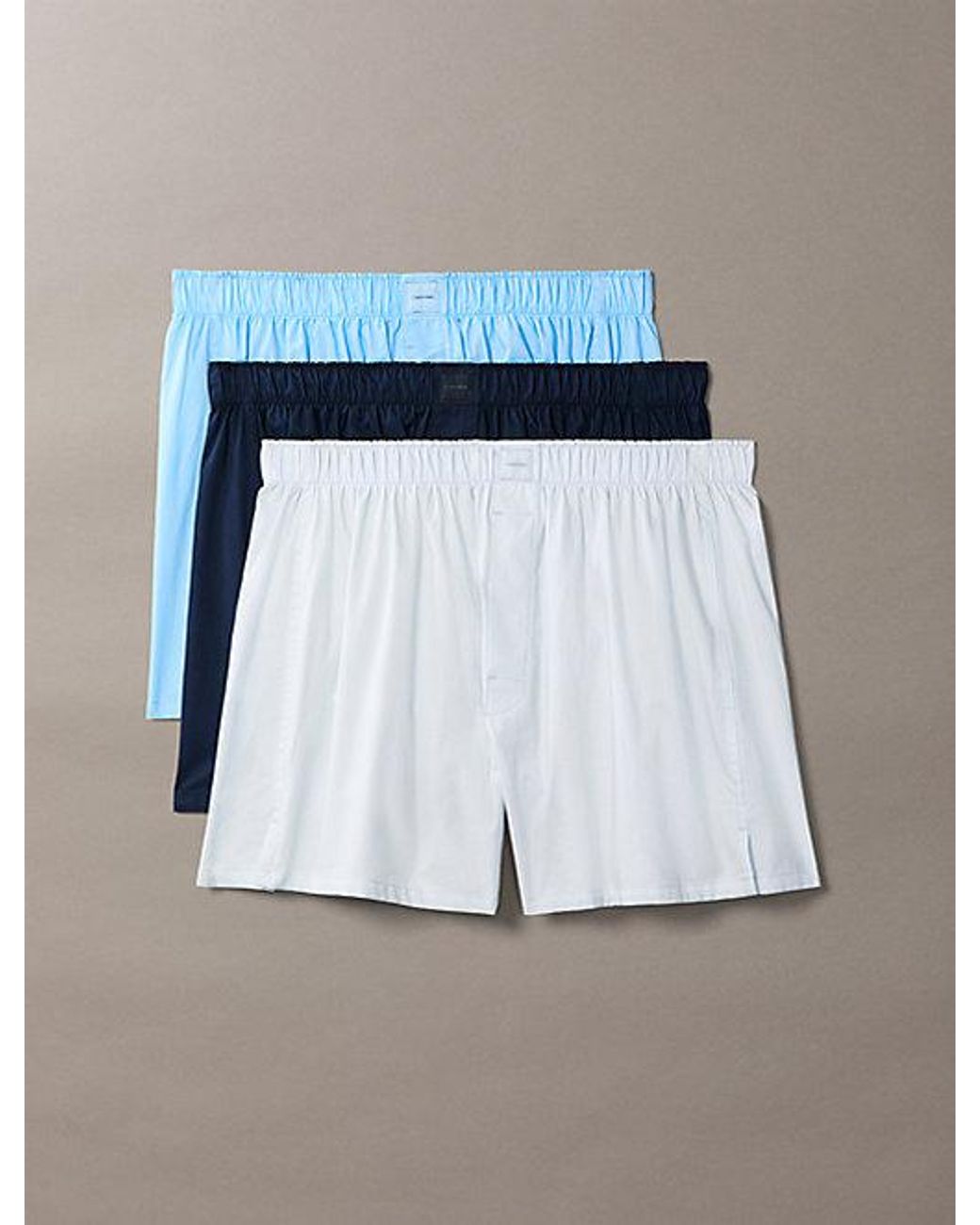 Calvin Klein Blue 3 Pack Boxers 100 Cotton for men