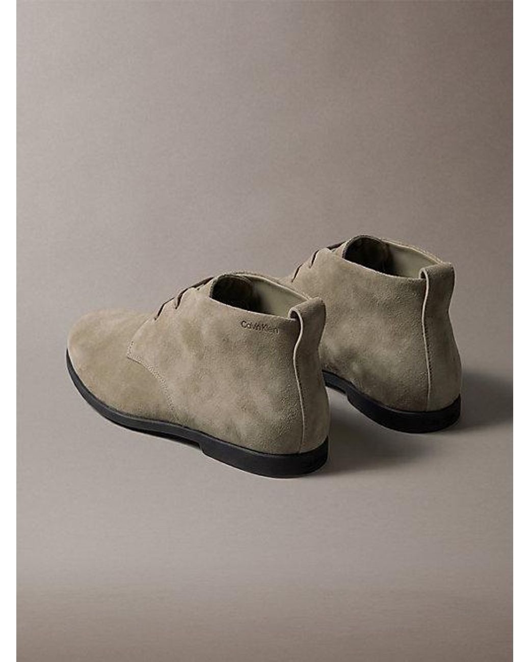 Calvin Klein Gray Suede Hybrid Desert Boots for men