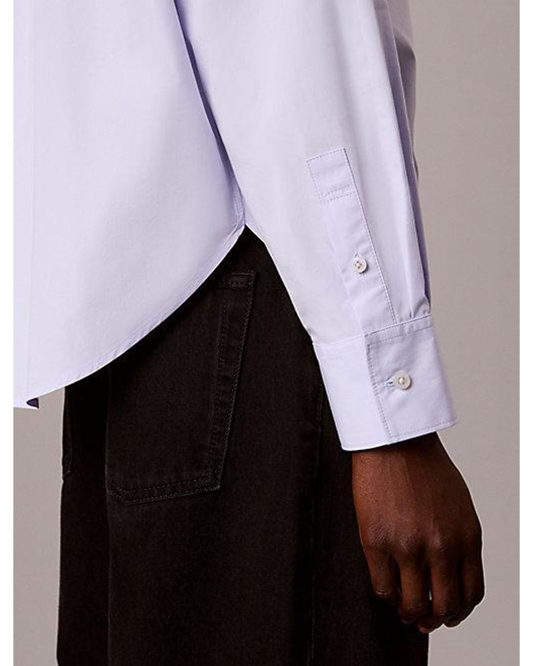 Calvin Klein Purple Jeans Cotton Poplin Relaxed Button Down Shirt