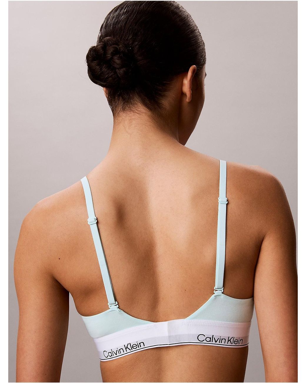 Calvin Klein White Lightly Lined Triangle Bralette Icon Cotton Modal