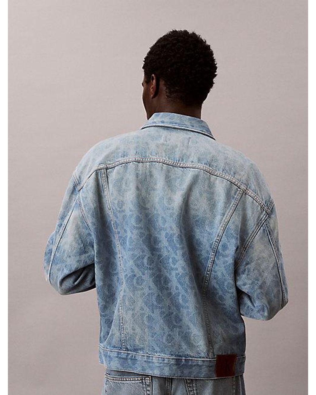 Calvin Klein Gray Jeans 90S Logo Denim Jacket for men