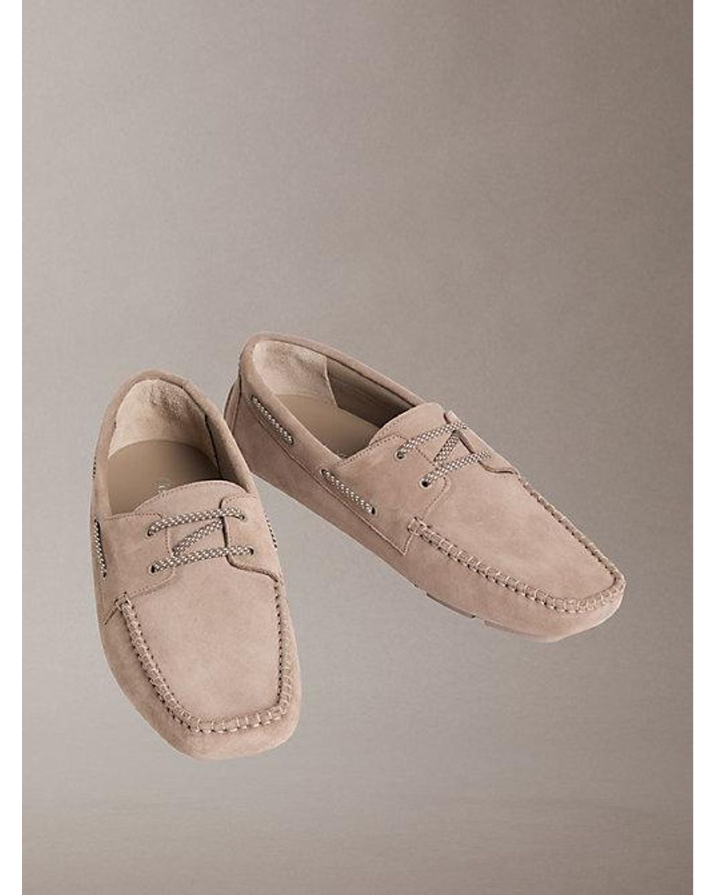 Calvin Klein Brown Monza Suede Moccasin Driving Shoes for men