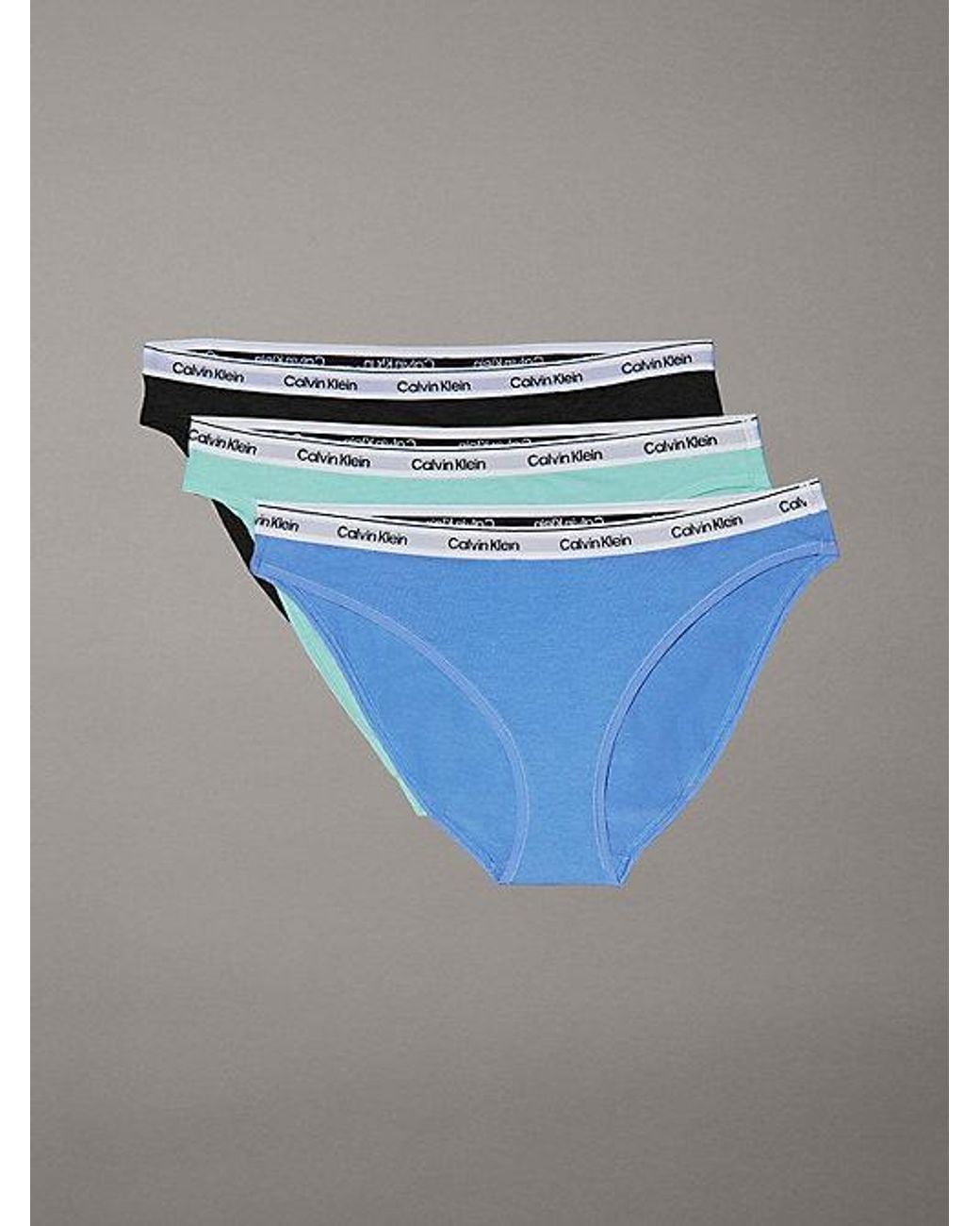 Calvin Klein Blue 3 Pack Bikini Briefs Icon Logo