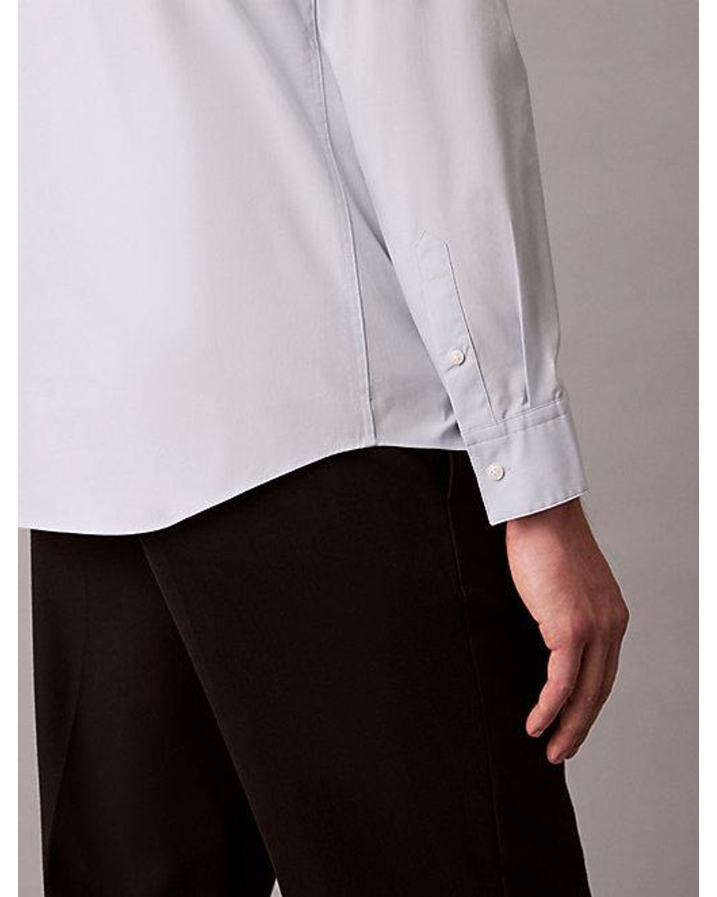 Calvin Klein Blue Cotton Stretch Slim Button Down Shirt for men