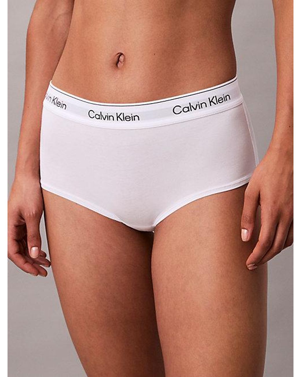 Calvin Klein White Icon Cotton Modal Boyshort