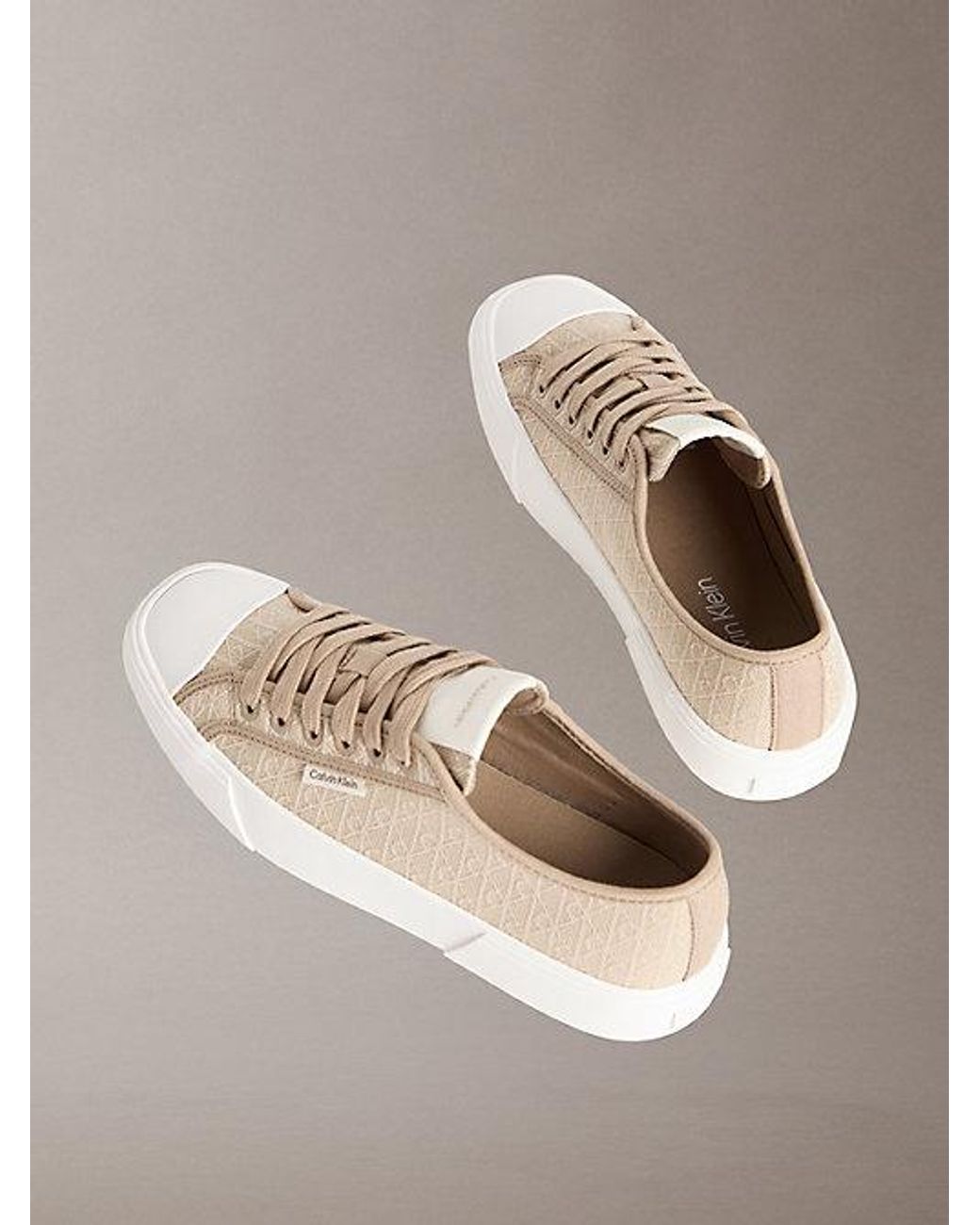 Calvin Klein Natural Ck Luna Emblem Logo Jacquard Trainers