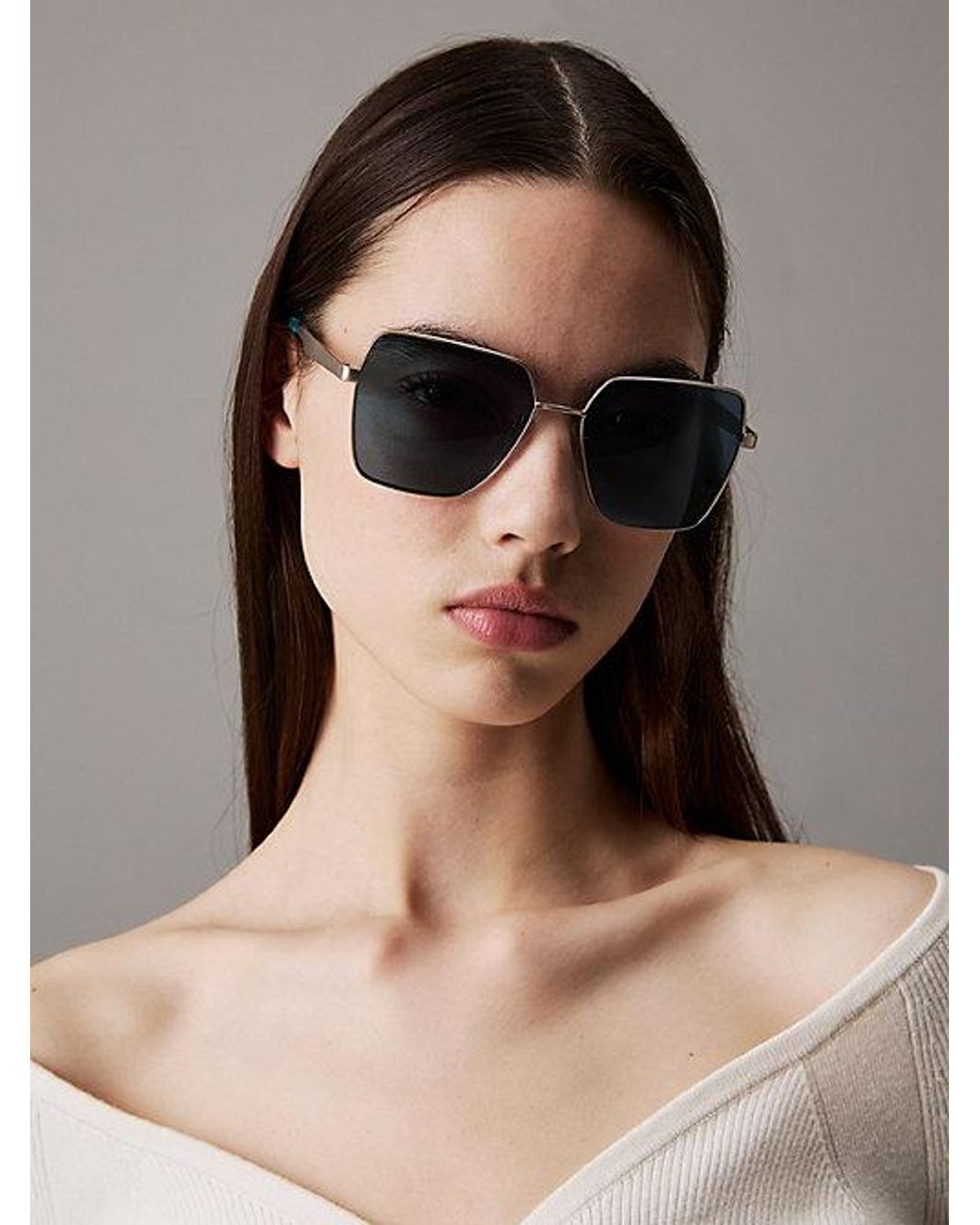 Calvin Klein Blue Jeans Square Sunglasses