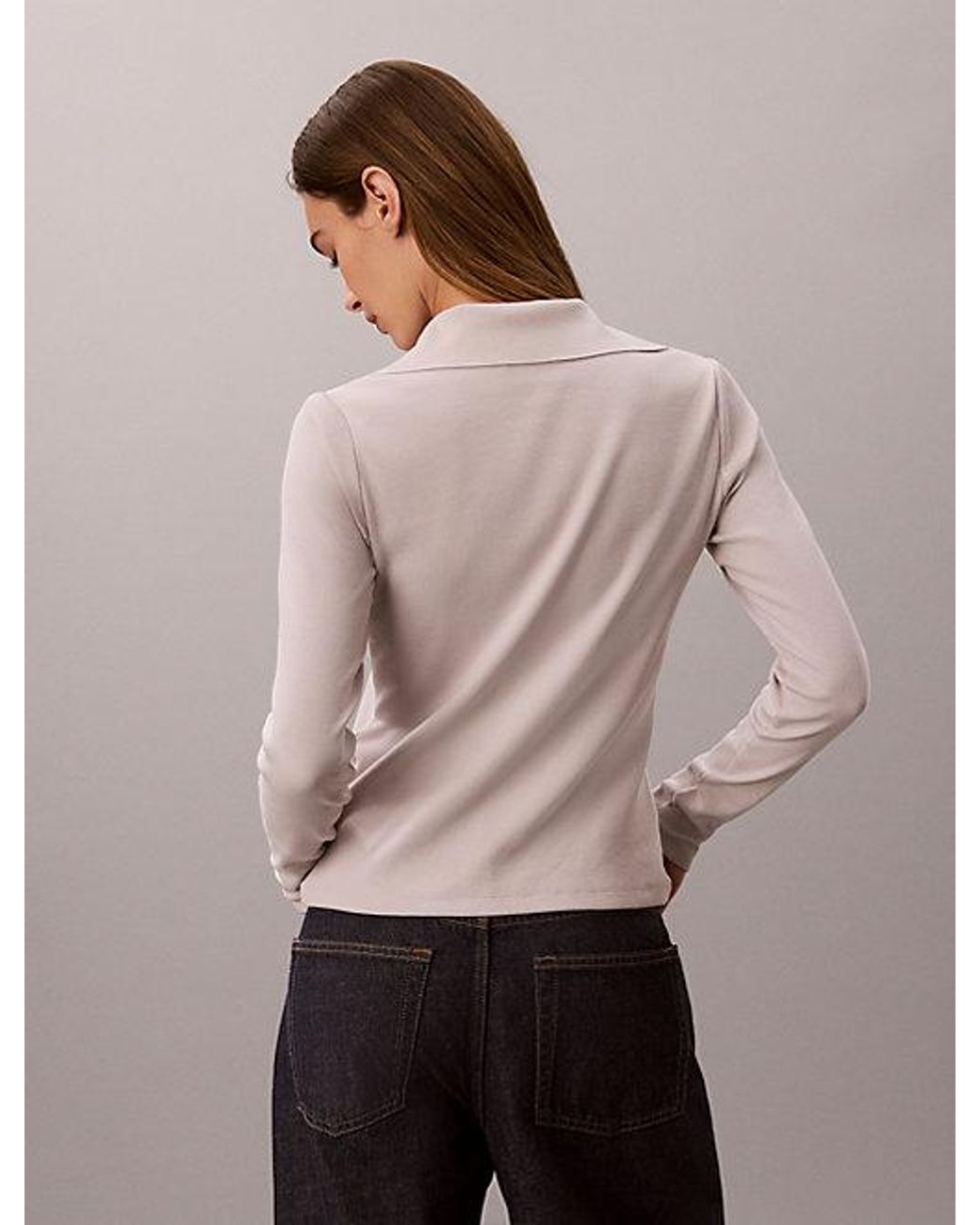 Calvin Klein Multicolor Jeans Ribbed Cotton Turtleneck Henley Top