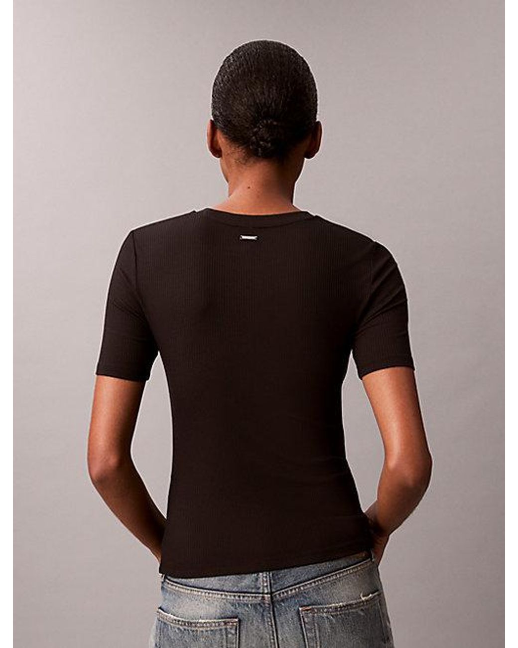 Calvin Klein Brown Slim Ribbed Modal T-Shirt
