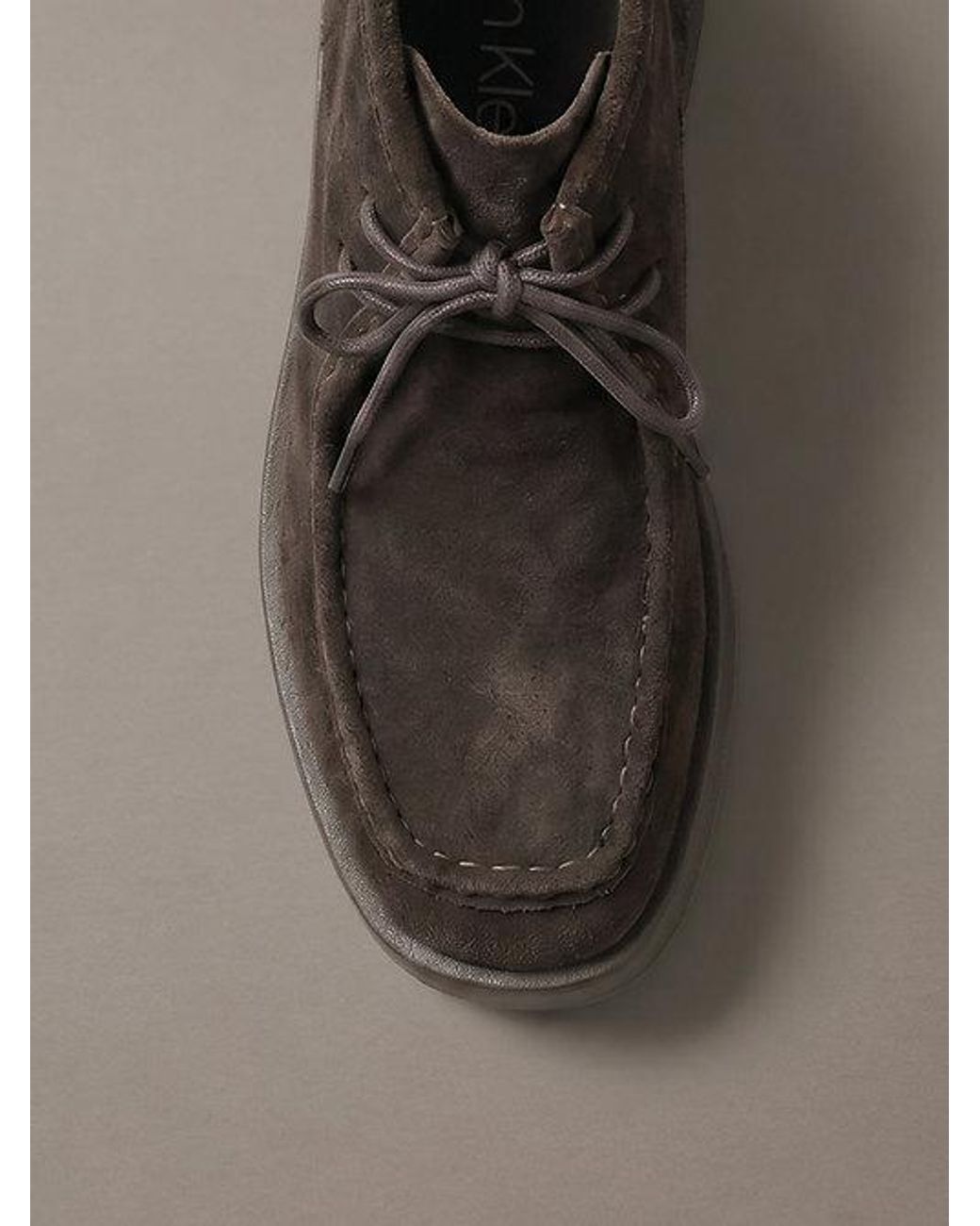 Calvin Klein Brown Suede Platform Desert Boots