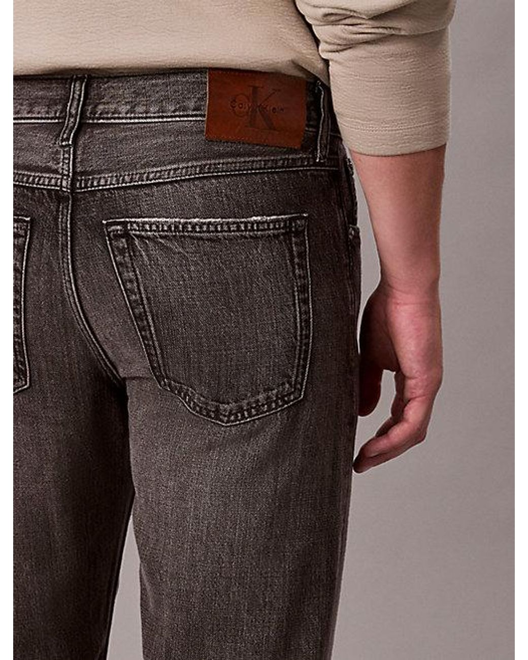 Calvin Klein Gray Jeans Tencel Blend 90S Straight Jeans for men