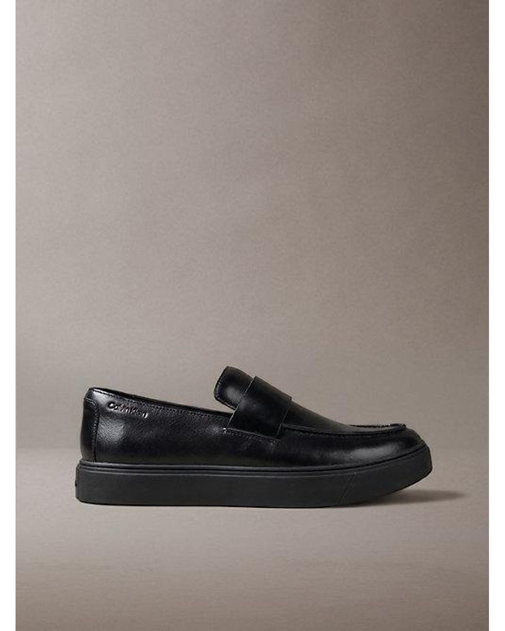 Calvin Klein Gray Leather Hybrid Cupsole Loafers for men