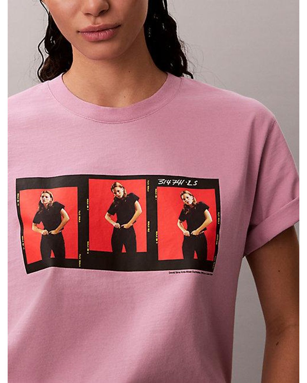 Calvin Klein Pink Kate Moss Graphic Boxy T-Shirt
