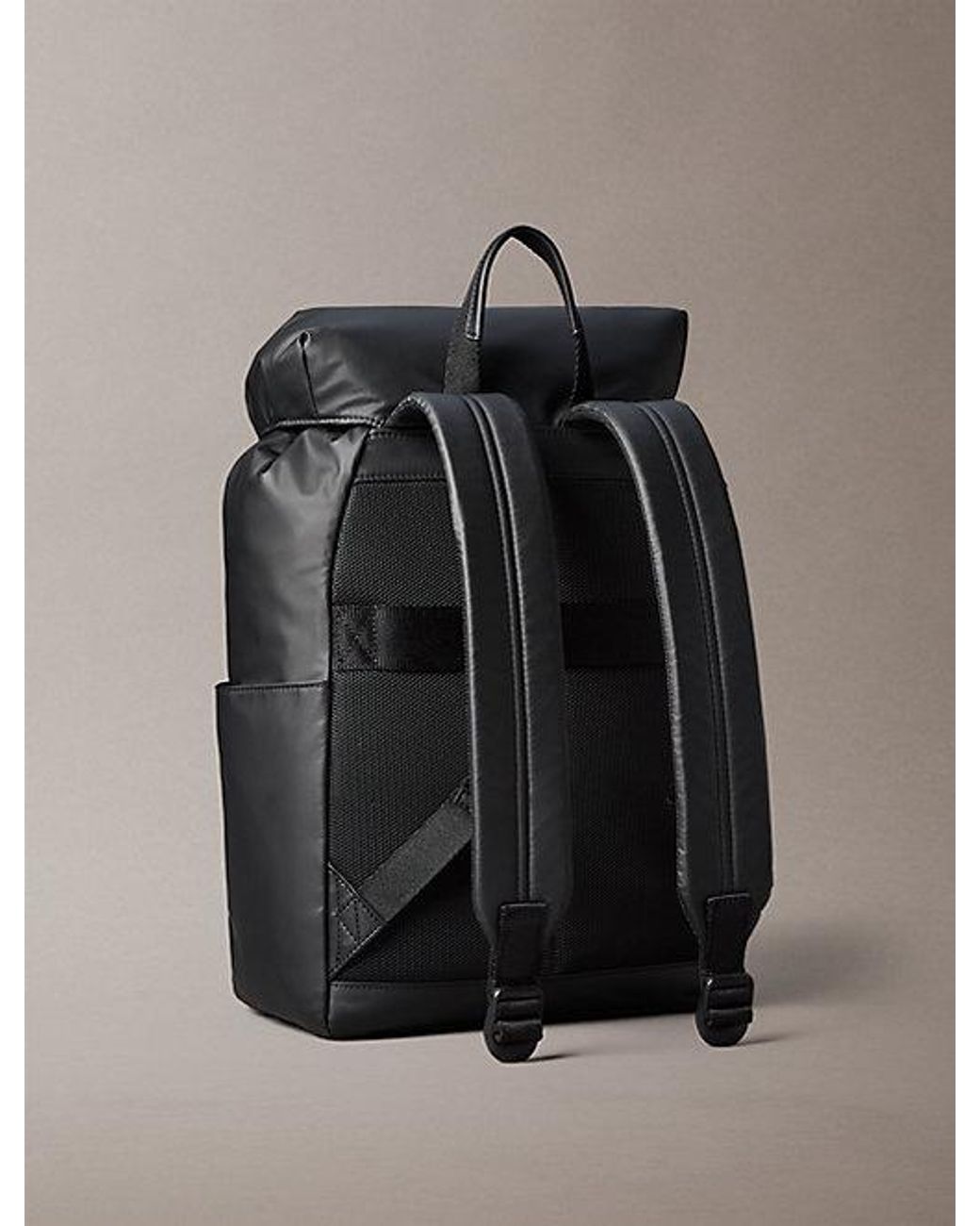 Calvin Klein Black Water Repellent Flap Backpack for men