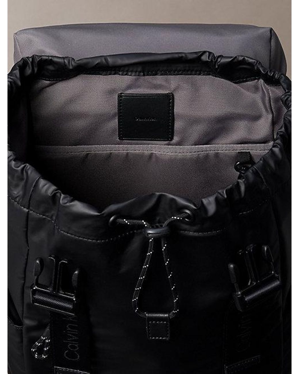 Calvin Klein Black Water Repellent Flap Backpack for men