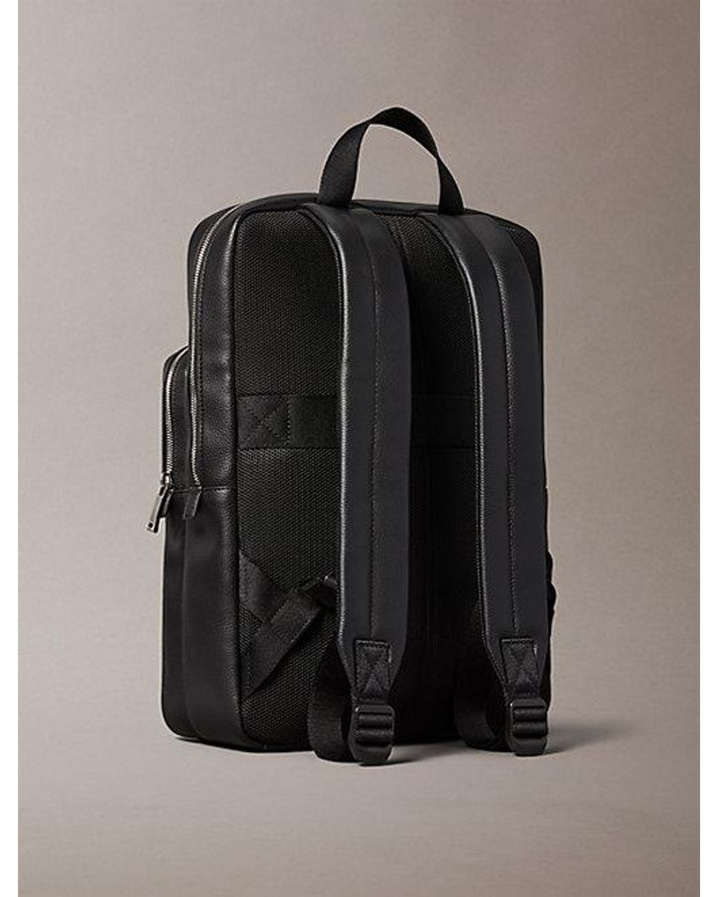 Calvin Klein Gray Embossed Emblem Logo Trolley Backpack for men