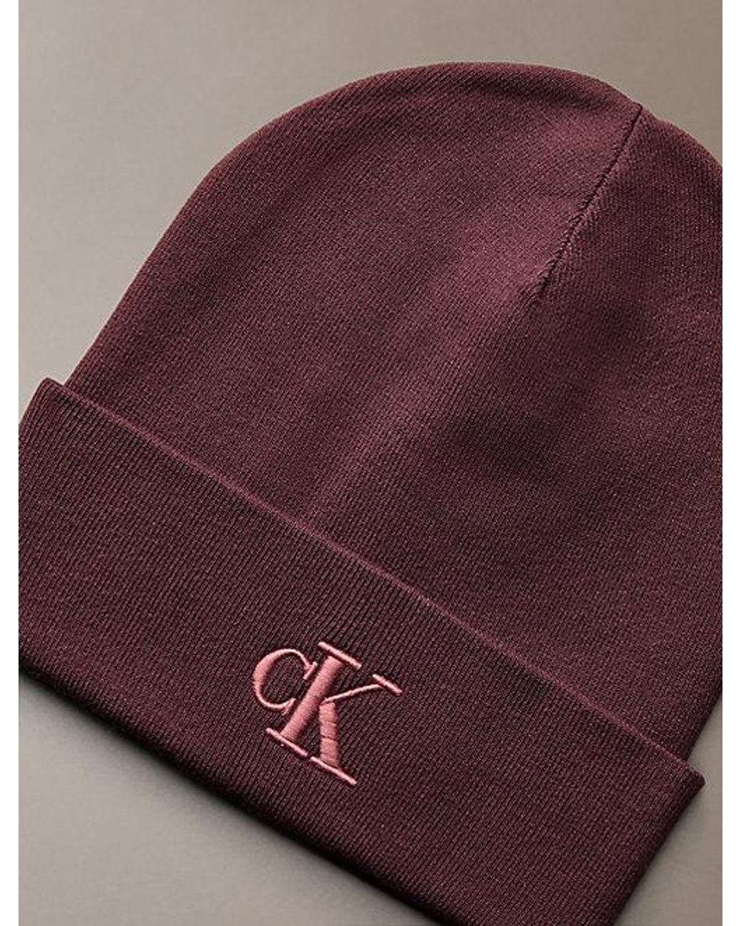 Calvin Klein Purple Signature Logo Beanie