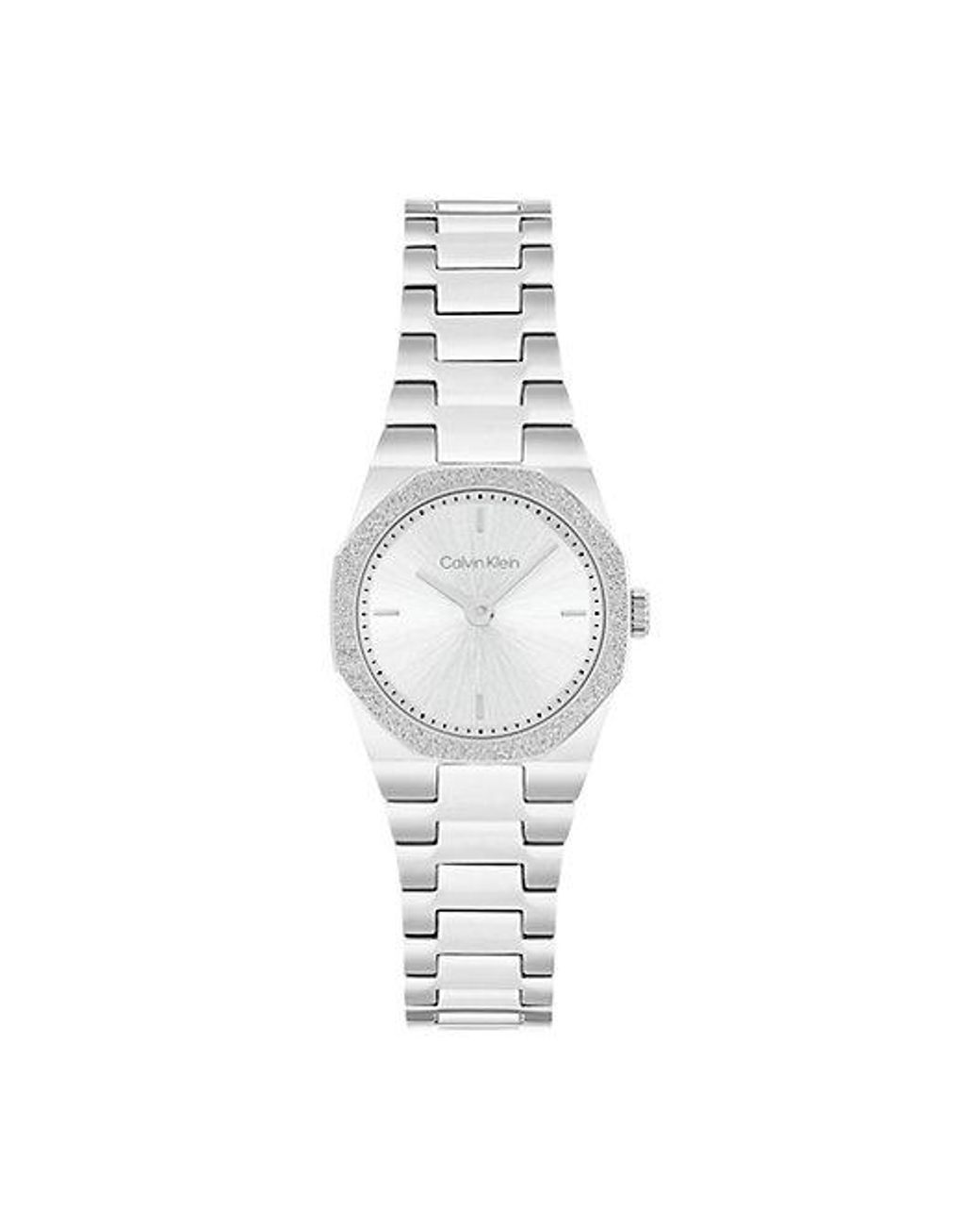 Calvin Klein White Sculpted Geometric Bracelet Watch