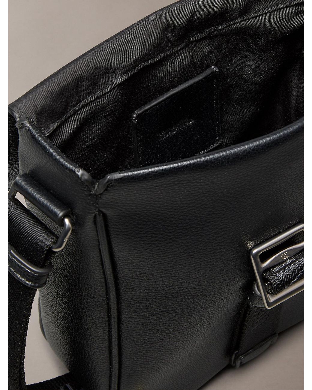 Calvin Klein Black Cargo Flap Reporter Bag for men