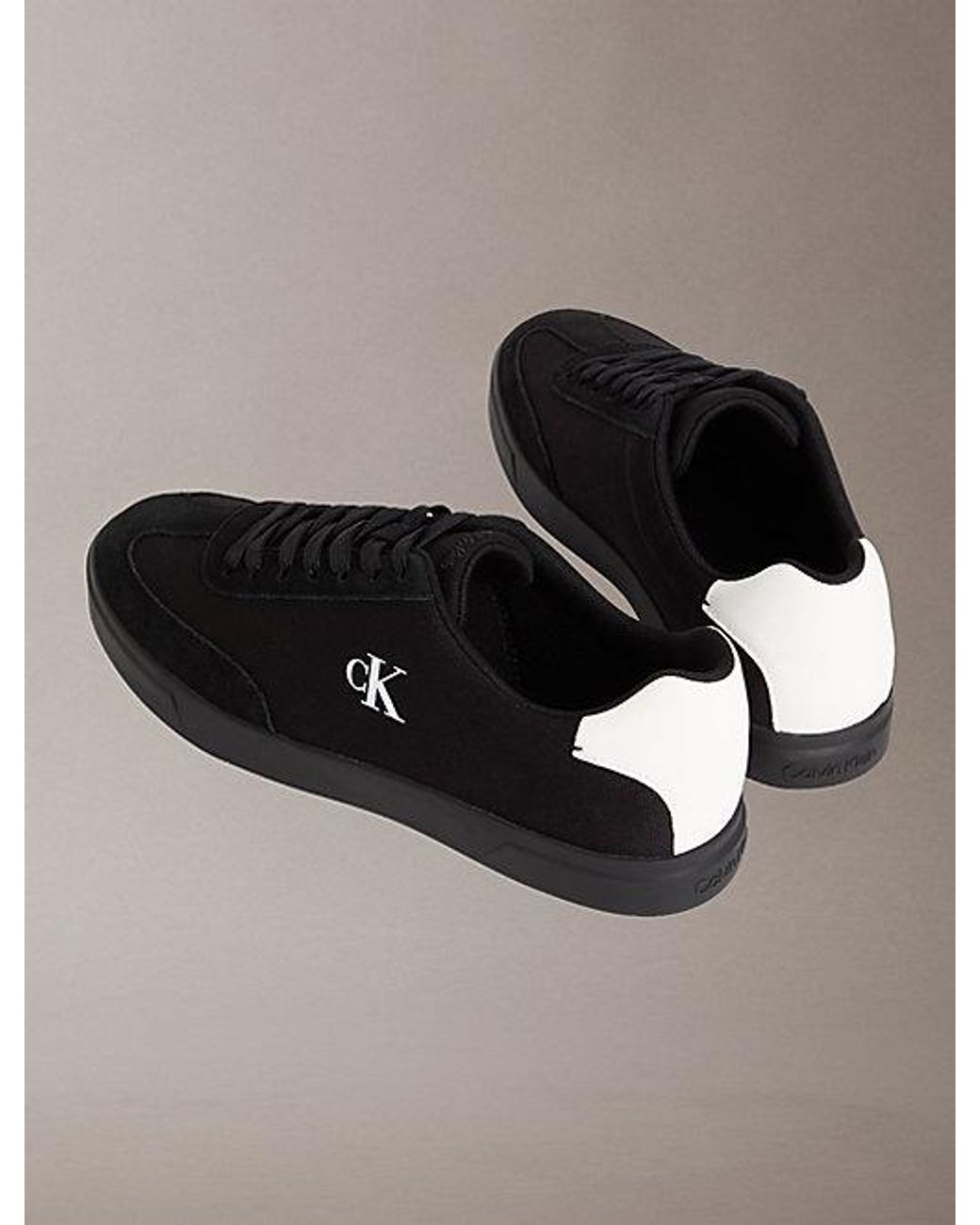 Calvin Klein Brown Brooke Canvas Signature Logo Trainers for men