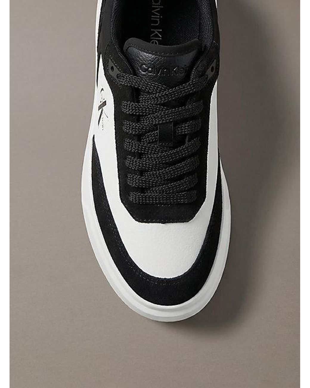 Calvin Klein Metallic Suede And Leather Signature Trainers