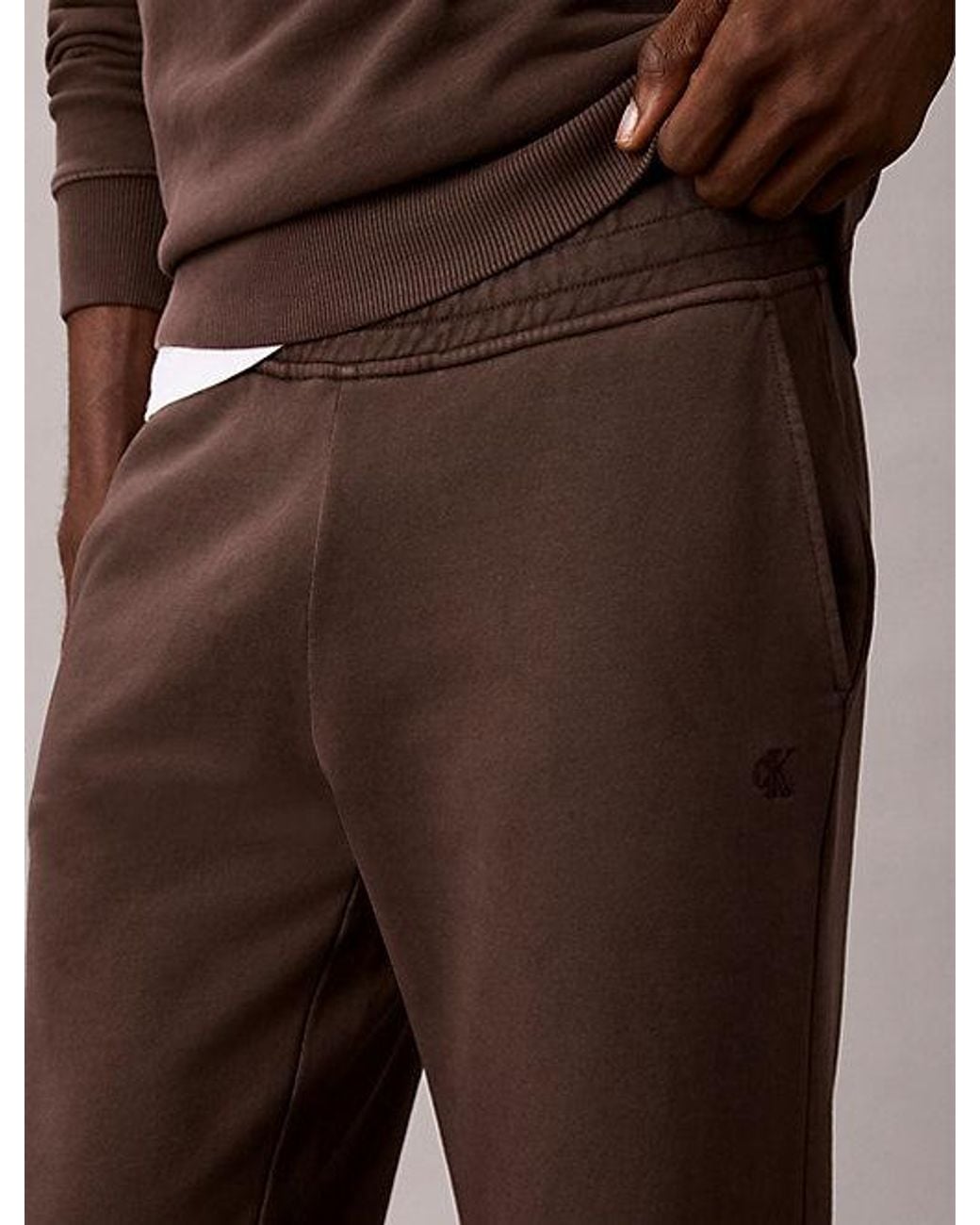 Calvin Klein Brown Jeans Relaxed Straight Terry Joggers for men