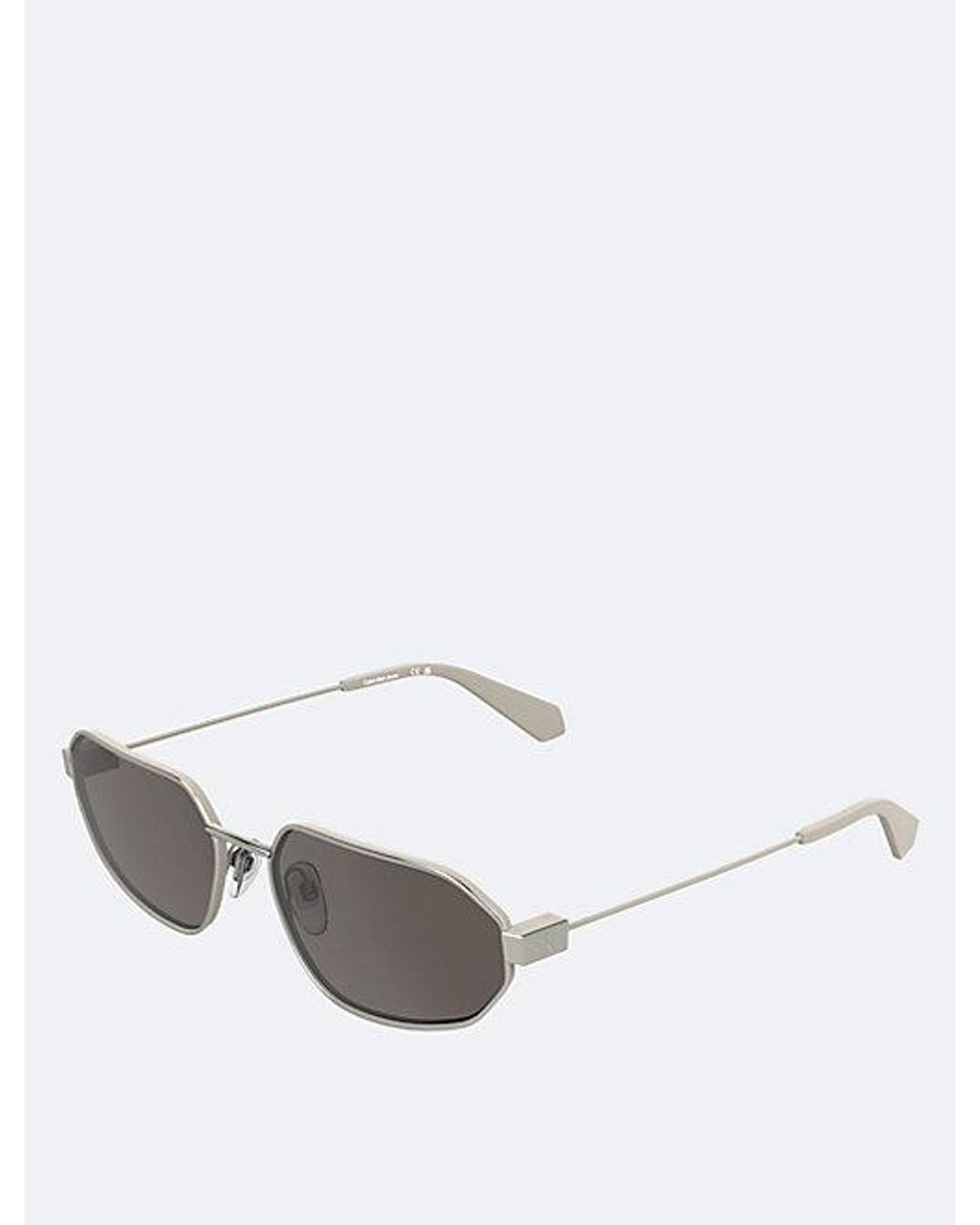 Calvin Klein White Modified Rectangle Sunglasses Ckj26200S