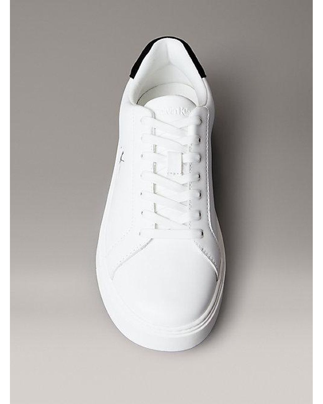 Calvin Klein Metallic Leather Signature Logo Trainers for men